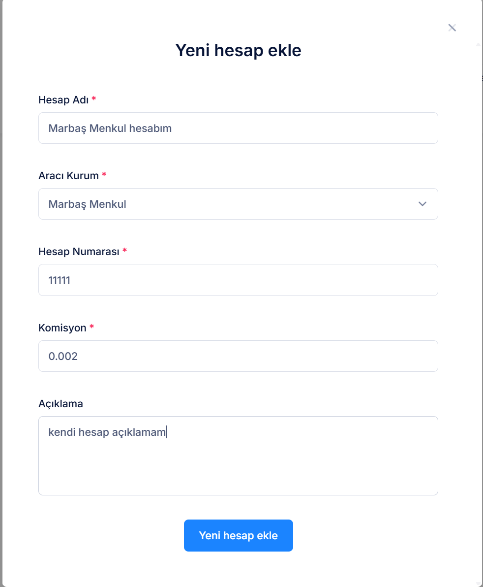 TradeWize Hesap Bağlama Ekranı